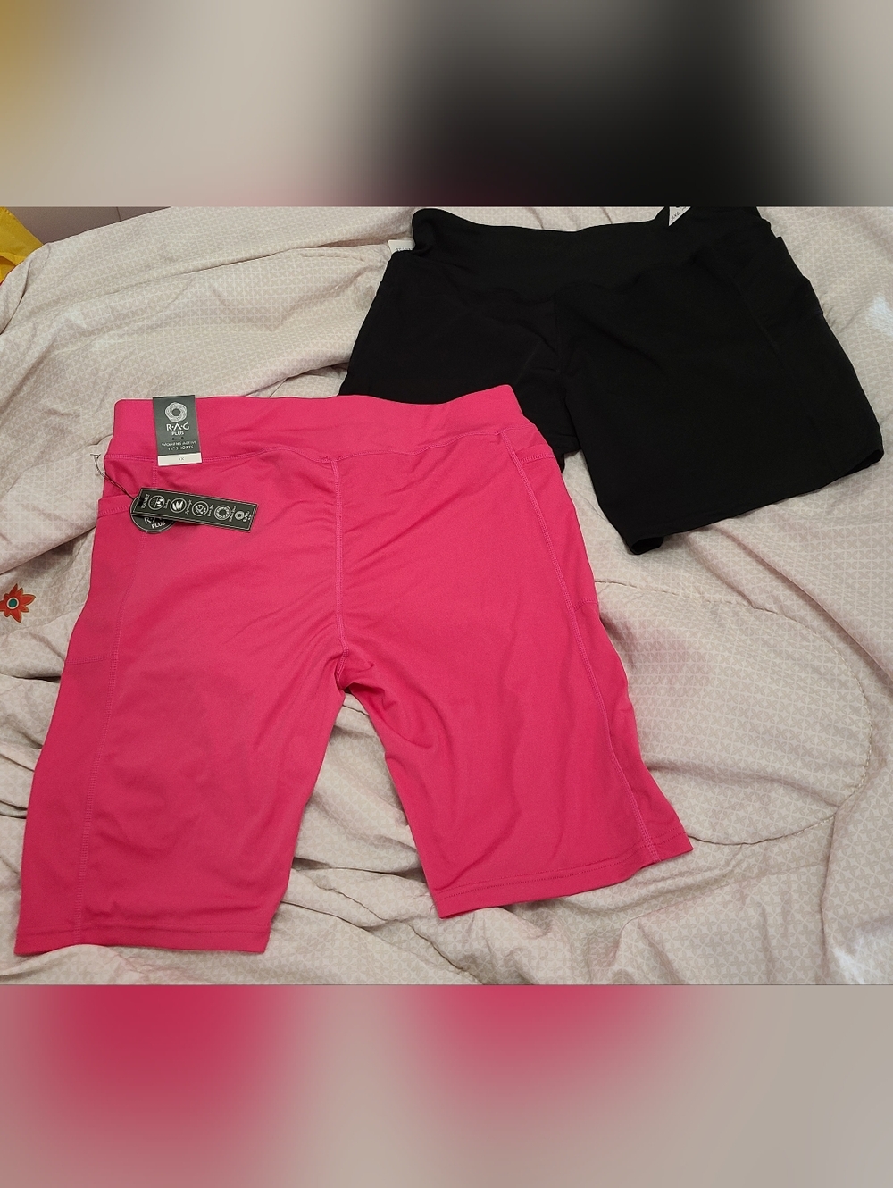 NWT Set Of 2 Women's Bike Shorts WITH POCKETS!!! (1 Pink, 1 Black)
